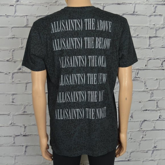 Mens All Saints Bracketsleo Crew graphic tee t-shirt - Picture 4 of 9